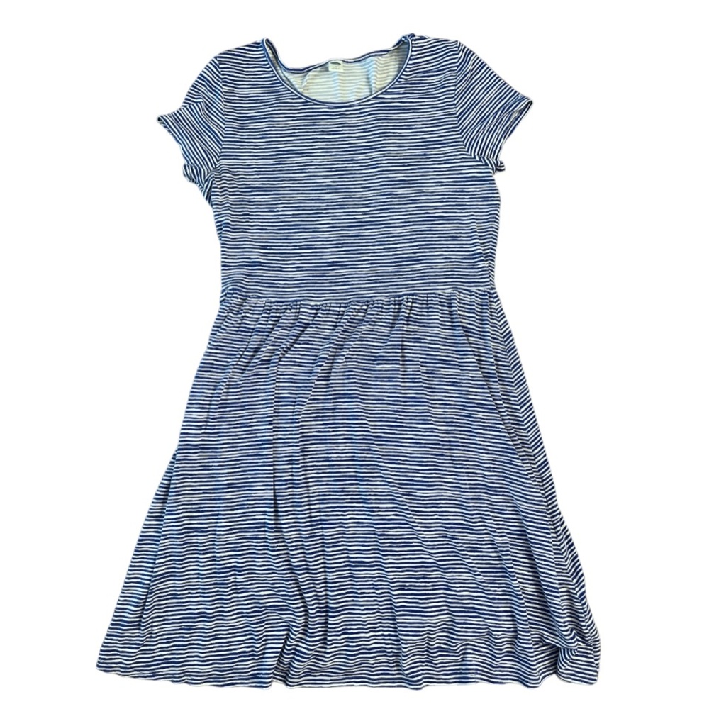 Old Navy Blue and White Striped T-shirt Dress with Sleeves Size M - Picture 1 of 10